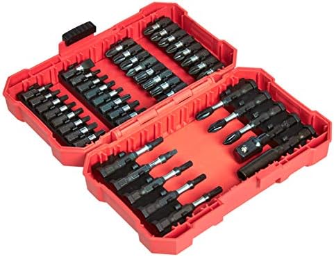 Amazon Basics 42-Piece Impact Screwdriver Bit Set Phillips, Slotted and Torx, One Size