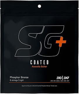 Encordoamento 010 Coated SG Bronze Fosforo para Violão .010 - .047