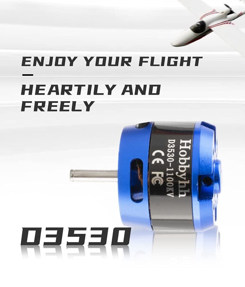 DIAMONDDYNAMICS Hobbyhh Brushless Motor, 3530 1100kv Durable Metal Brushless Motor High Efficiency Compatible for DIY RC Glider Aircraft Plane and UAV