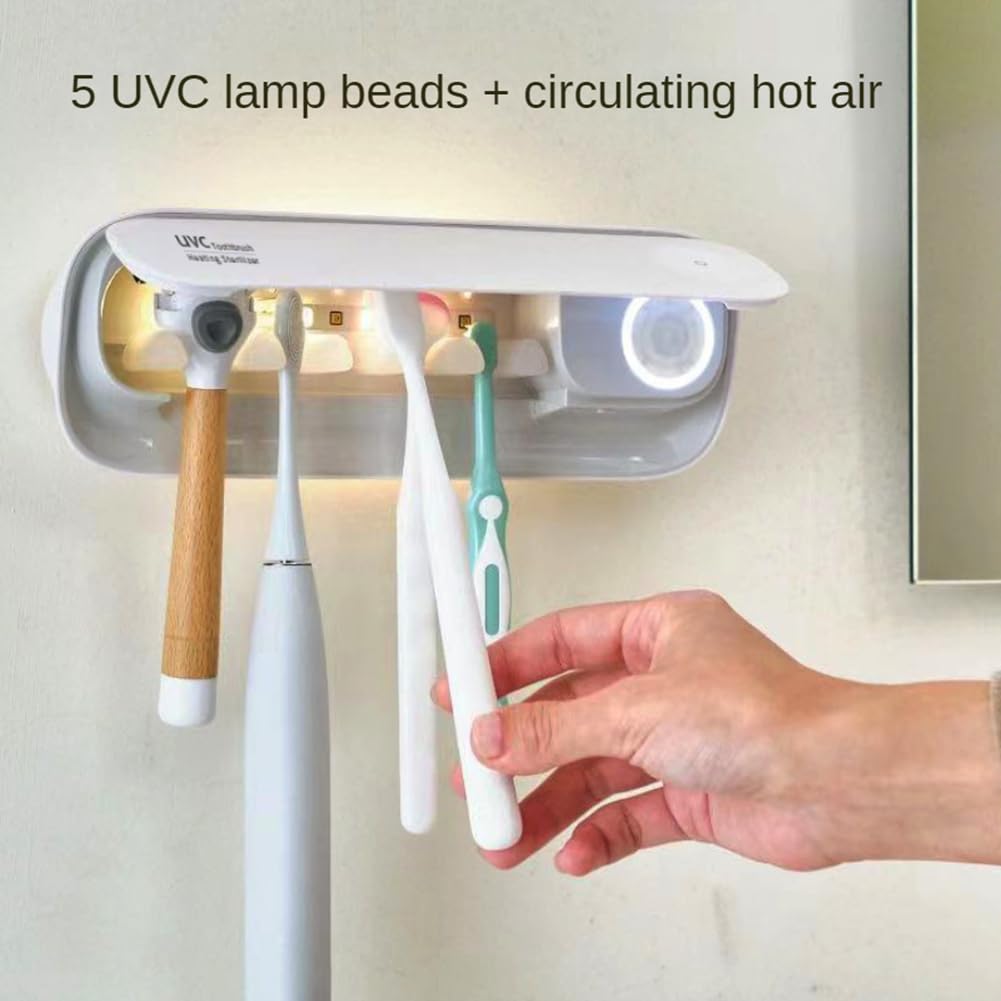 1 unids cepillo de dientes eléctrico UV esterilización secado titular montado en la pared ABS para baño organizador accesorios