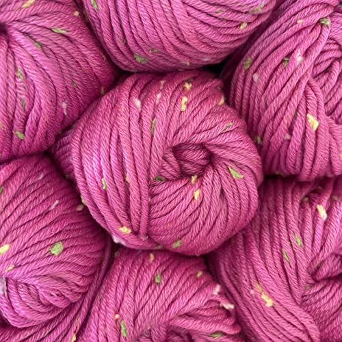 Image of Tweed Twinkles Soft Baby Yarn for Crocheting, 8-Pack (696Yds / 400G), Free Patterns - Acrylic Baby Blanket Knitting Yarn with Flecks - Size 3 DK Light Worsted Weight - Fuchsia Pink
