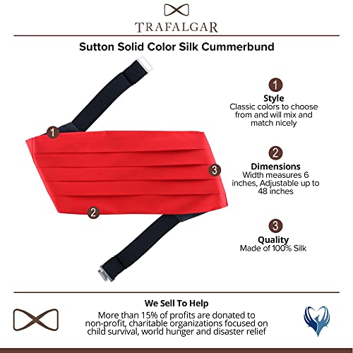 Image of Trafalgar Men's Sutton Solid Color Silk Cummerbund