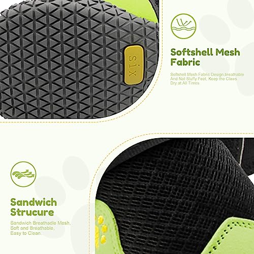 Summer Long Dog Boots - Large Dogs Dog Shoes, Medium-Sized Dog Boots And Paw Protectors For Summer, Hot Summer Road, Rain Waterproof, Outdoor Walking, Indoor Hard Floor Non-Slip Soles Black Green 5 #TOP2