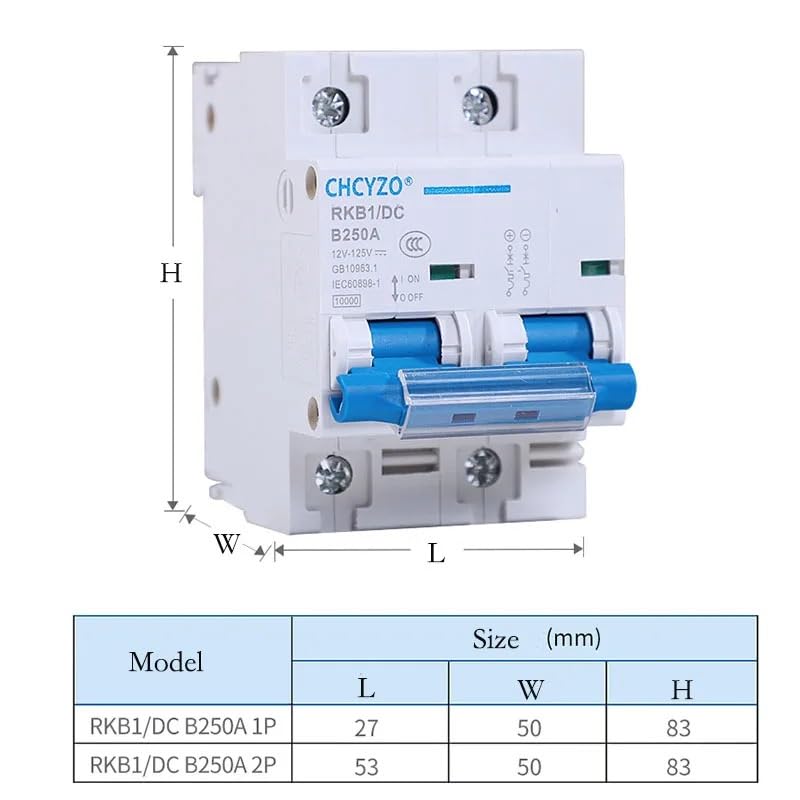 Interruttore Magnetotermico Interruttore automatico di protezione 2P 80A/100A/125A/150A/200A/250A CC 12V-125V(150A)