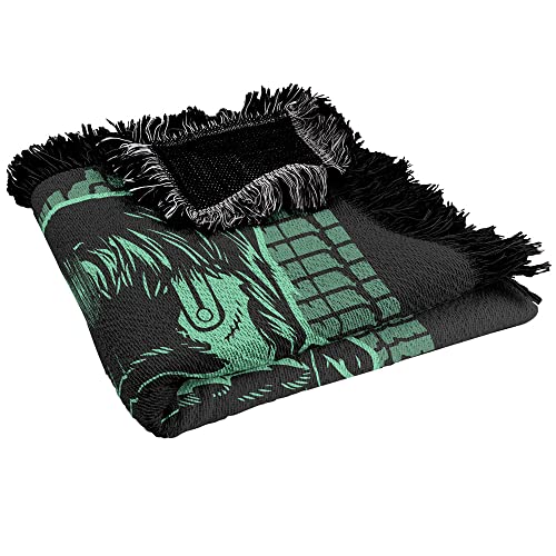 Logovision Universal Monsters Blanket, 50 Inchx60 Inch Frankenstein Neon Woven Tapestry Cotton Blend Fringed Throw Blanket thumb #4