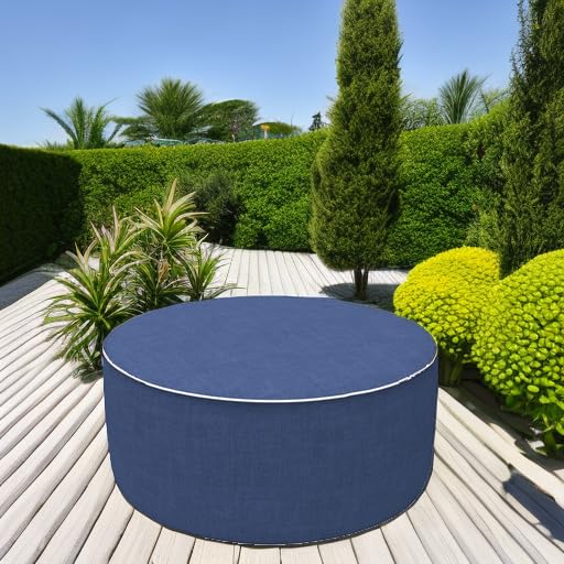 Pouf Gonfiabile Rotondo - Sgabello/Poggiapiedi In PVC Floccato, 62x62x31 Cm, Per Casa E Outdoor - Foto 12