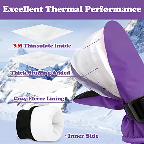 Sarfel Toddler Waterproof Mittens Toddler Winter Gloves Toddlers Snow Gloves for Kids Ski Mittens for Baby Thinsulate 1-7Y3