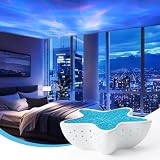 AmmToo Proiettore di cielo stellato a LED con effetto aurora, luce polare per bambini e adulti, luce notturna a forma di onda d'acqua con oscuramento a stella, proiettore di stelle