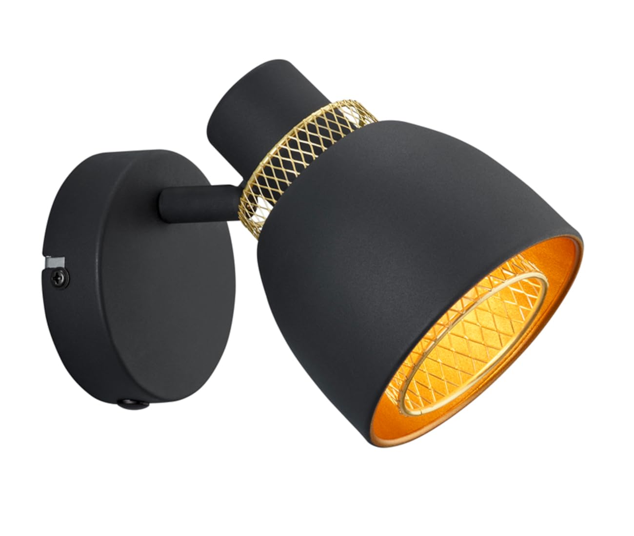Reality Wall Light Punch R80811032, Metal matt Black/Gold, Without 1x E14