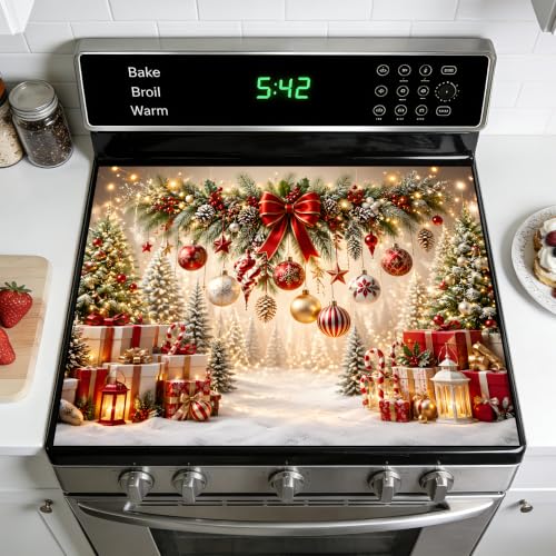 Image of Stove Top Cover for Electric Stove: 28''x20'' Stove Cover Elevate Your Kitchen Reliable Heat Protection,Non-Slip Kitchen Decor (Glam)