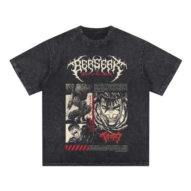 Berserk Guts Streetwear Shirt Retro Japanese Anime Shirt Manga Tee