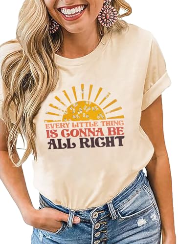 Every Little Thing is Gonna Be Alright Shirt Women Country Music Tshirt Hippie Gift Shirt Vintage Graphic Tees Top4