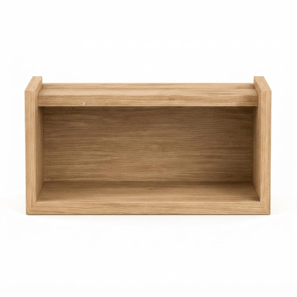 Wall Mounted Multipurpose Utility Bedside Shelf | 500 × 250 × 300 mm | Natural Oak Finish | Prelam HDHMR-image-45