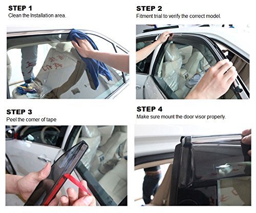 Image of Premium Non-Breakable Car Window Door Visor /Rain Guard /Wind Deflector Compatible for (Tata Tigor)