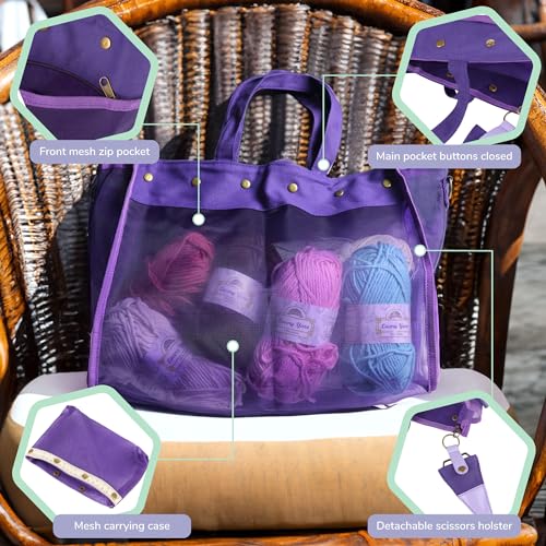 Image of JubileeYarn Mesh Tote Yarn Storage Tote Bag - Green - 1 Bag
