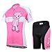 Completo da ciclismo, unisex, per bambini, composto da maglia a maniche corte + pantaloncini imbottiti), Bambino, Orsacchiotto, 9-11 anni
