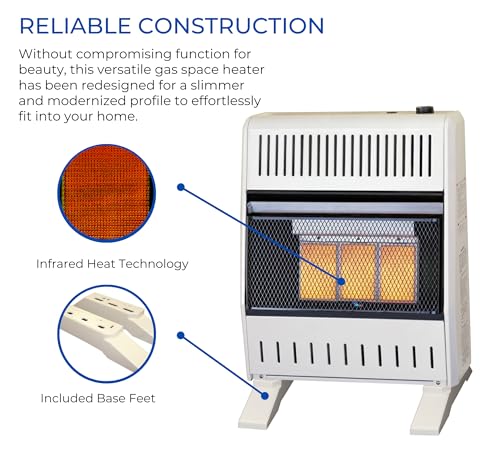 Image of ProCom Heating Natural Gas Ventless Infrared Plaque Heater With Base Feet - 18,000 BTU, T-Stat Control - Model# MN180TPA-B