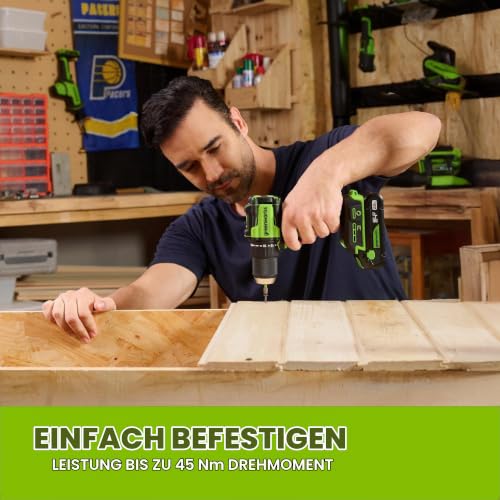 Greenworks Neues 45Nm Bohrschrauber Set mit 2ah USB Akkus und 30W Ladegerät – Ansicht 6