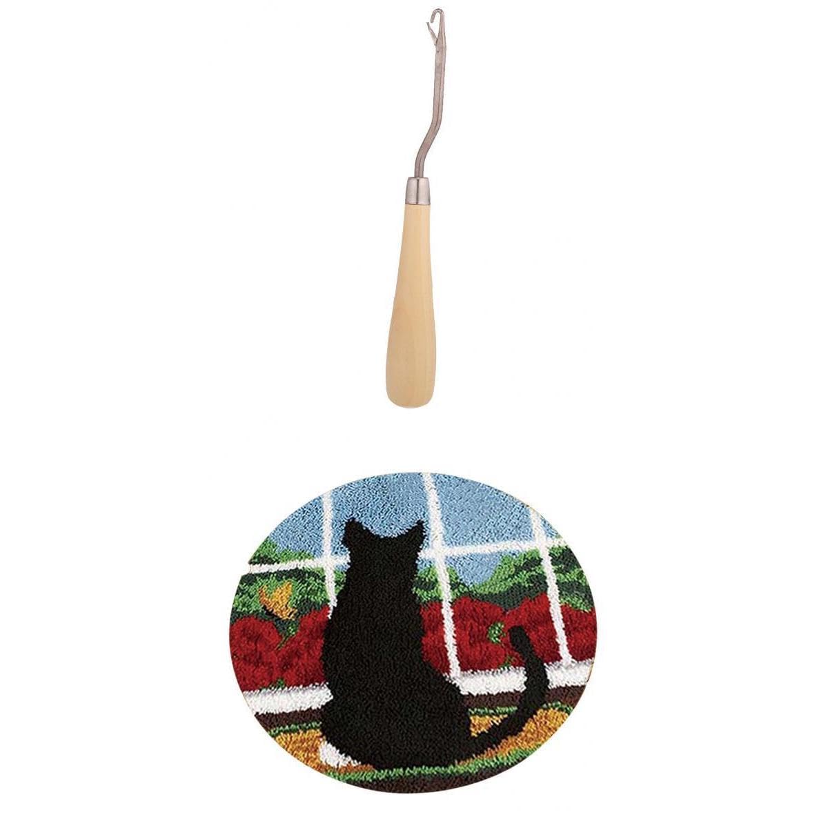 CLUB BOLLYWOOD The Style Sutra Latch Hook Kits DIY Cat Carpet Embroidery Cushion with Wooden Crochet Hook|Crafts | Needlecrafts & Yarn | Rug Making | Latch Hooking-image-42