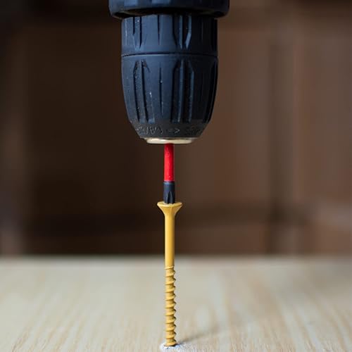 Miniatura 6 de 400 tornillos de cubierta exterior de 8 × 1 pulgada, tornillos de madera con revestimiento de cerámica amarillo, tornillos autosintantes resistentes