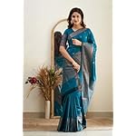 Yashika-Womens-Woven-Banarasi-Kanjivaram-Cotton-Silk-Jaquard-Saree-AZ-YS-OG-Bilal-Blue