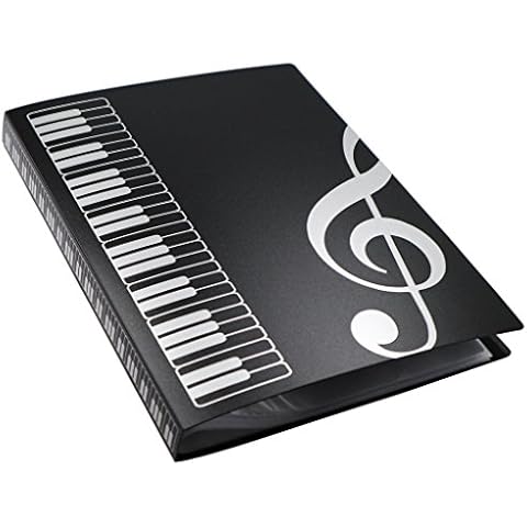 MOREYES Music Folder Song Sheet Holder Clef Paper Storage For A4 Size Paper With 40 Pockets (clef) Cover