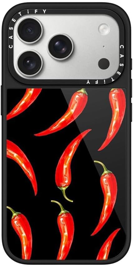 CASETiFY Glaze iPhone 17 Pro Case [Glossy Finish/Compatible with Magsafe / 4.9 ft. 1X Military Grade Drop Protection] - Chilli - Black