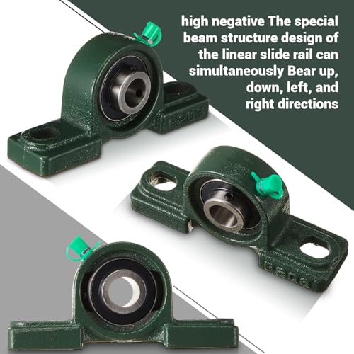 Image of Gisafai 8 Pcs UCP202-10 Pillow Block Bearing with 5 /8 inch Bore Flange Mounted Pillow Block Ball Bearing Self Alignment Cast Iron Housing Steel Unit for Industry, Green