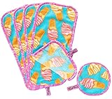 CAMPANELLI Makeup Remover Towels - Washable & Reusable. Great for Sensitive Skin. FreshFace & Perfect Beauty as seen on QVC & HSN (Ice Cream 5pc Set)