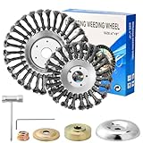 YAOZUP Cepillo para Desbrozadora, Ccepillo de Malas Hierbas, Cepillo Redondo Desbrozadora Profesional, Desbrozadora de Acero, Cónico de Alambre para Limpieza de Malezas, Musgo (6+8 Pulgadas)