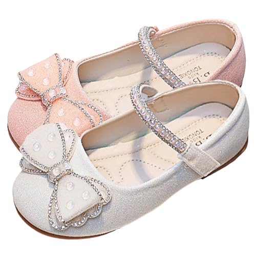 IWIHMIV Girls School Shoes Non Slip Mary Jane Dress Flat Bottom Comfortable Shoes for School Wedding Party with Strap2