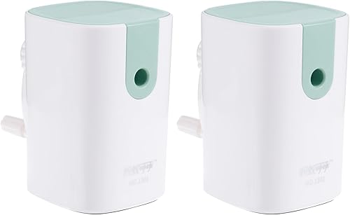 PATIKIL Afiladora de lápices, paquete de 2 sacapuntas de manivela, sacapuntas manuales, cortador para aula, hogar, oficina, dibujo, estilo 2, verde