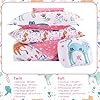 Mooreeke Kids Twin Comforter Sets for Girls 6 Pieces Cute Cat Flower Bedding Set for Teens Microfiber Floral Kids Bed in A Bag with Comforter, Sheet Set, Shams and Decorative Toy Pillow All Season #5
