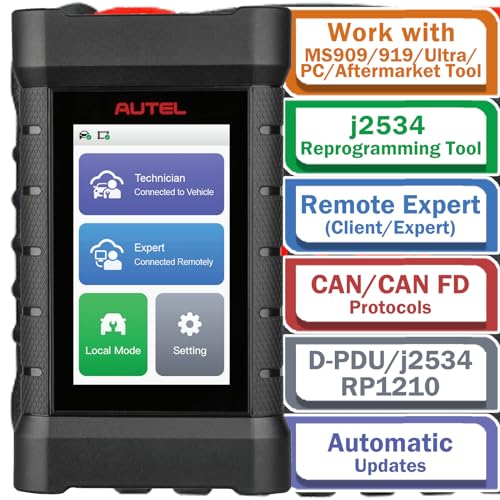 Autel VCI MaxiFlash Xlink J2534 Reprogramming Tool Expert-Driven Remote Diagnostic Tool Supports DoIP/CAN/CAN FD/D-PDU/J2534/RP1210 Work with Autel MaxiSYS Ultra MS919 MS909 PC and Mobile Phone