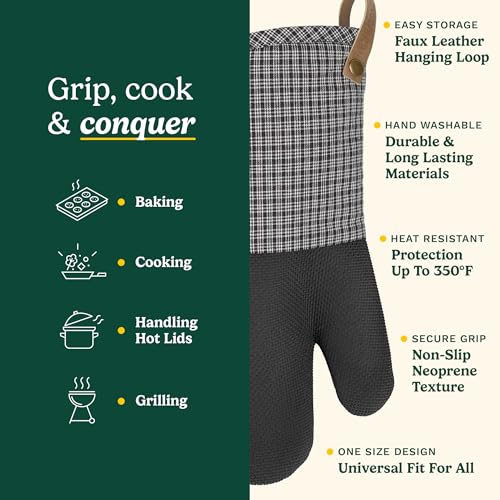 Image of Cuisinart Heritage Kitchen Oven Mitts, Heat-Resistant, 2-Pack, 7 inchx13 inch