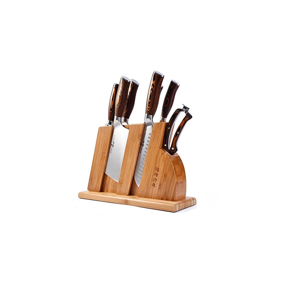 TUO-8-pcs-Kitchen-Knife-Set-Forged-German-X50CrMoV15-Steel-Rust-Resistant-Full-Tang-Pakkawood-Ergonomic-Handle-Kitchen-Knives-Set-with-Wooden-Block-Fiery-Phoenix-Series TUO 8-pcs Kitchen Knife Set - Forged German X50CrMoV15 Steel - Rust Resistant - Full Tang Pakkawood Ergonomic Handle - Kitchen Knives Set with Wooden Block - Fiery Phoenix Series