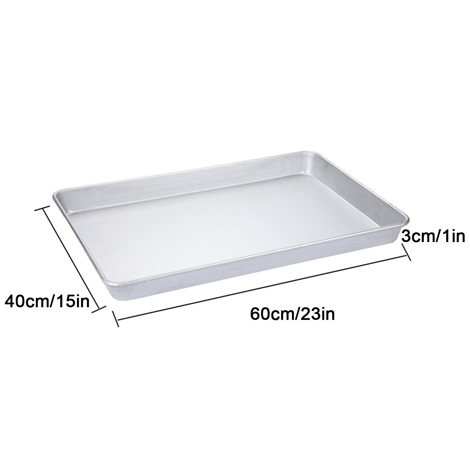 Blachy do Pieczenia Ciastek ze Stali Nierdzewnej, Metalowa Tacka, Głęboka Forma do Lasagne Opiekacza, Focacci, Ryb, Kurczaka, Naczynia Żaroodpornego(60x40x3cm/23x15x1in)
