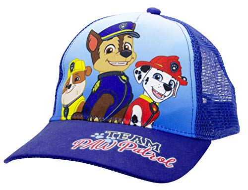 Gorra infantil de la Patrulla Canina – Team Chase Marshall Rubble Cap Basecap Gorra de béisbol ajustable azul, azul, Talla única