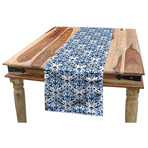 ABAKUHAUS Indigo Victorian Table Runner Cover
