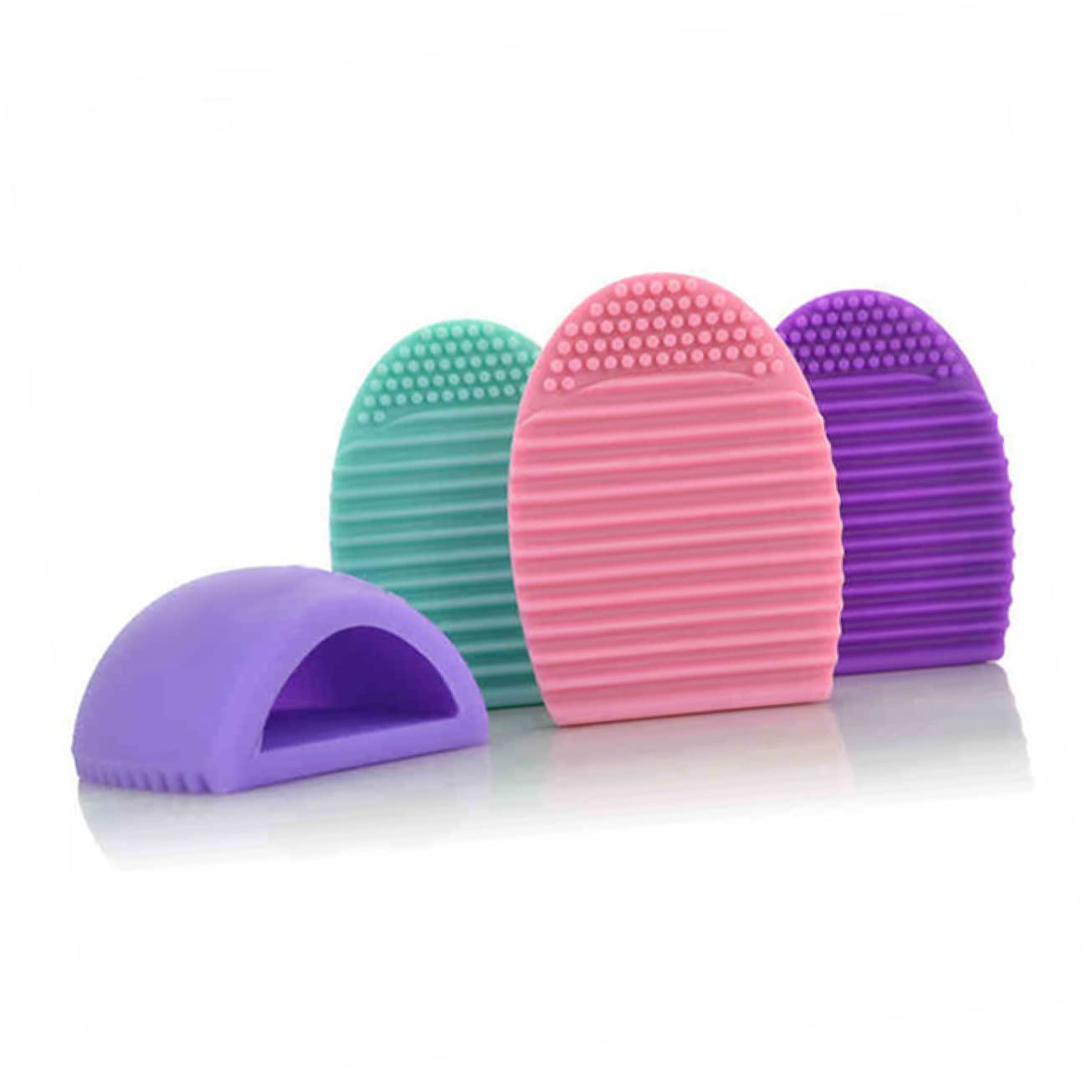 IWOWHERO Cosmetic Brush Egg Silicone Makeup Brush Cleaner for Use Gentle on Skin