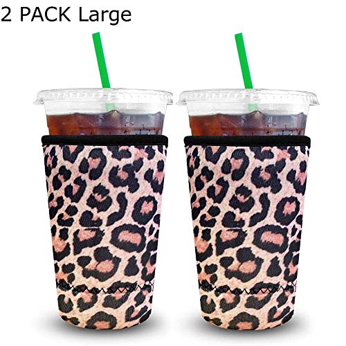 image for XccMe Reusable Iced Coffee Sleeves 2 Pack Neoprene Insulator Cup Cover
