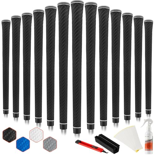 Full Choice Lightweight Golf Grips with Full Regrip Kit, Carbon