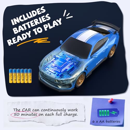 Image of AEROQUEST 1:16 Ford Remote Control Car for Kid ( Shelby Super Snake-Blue)