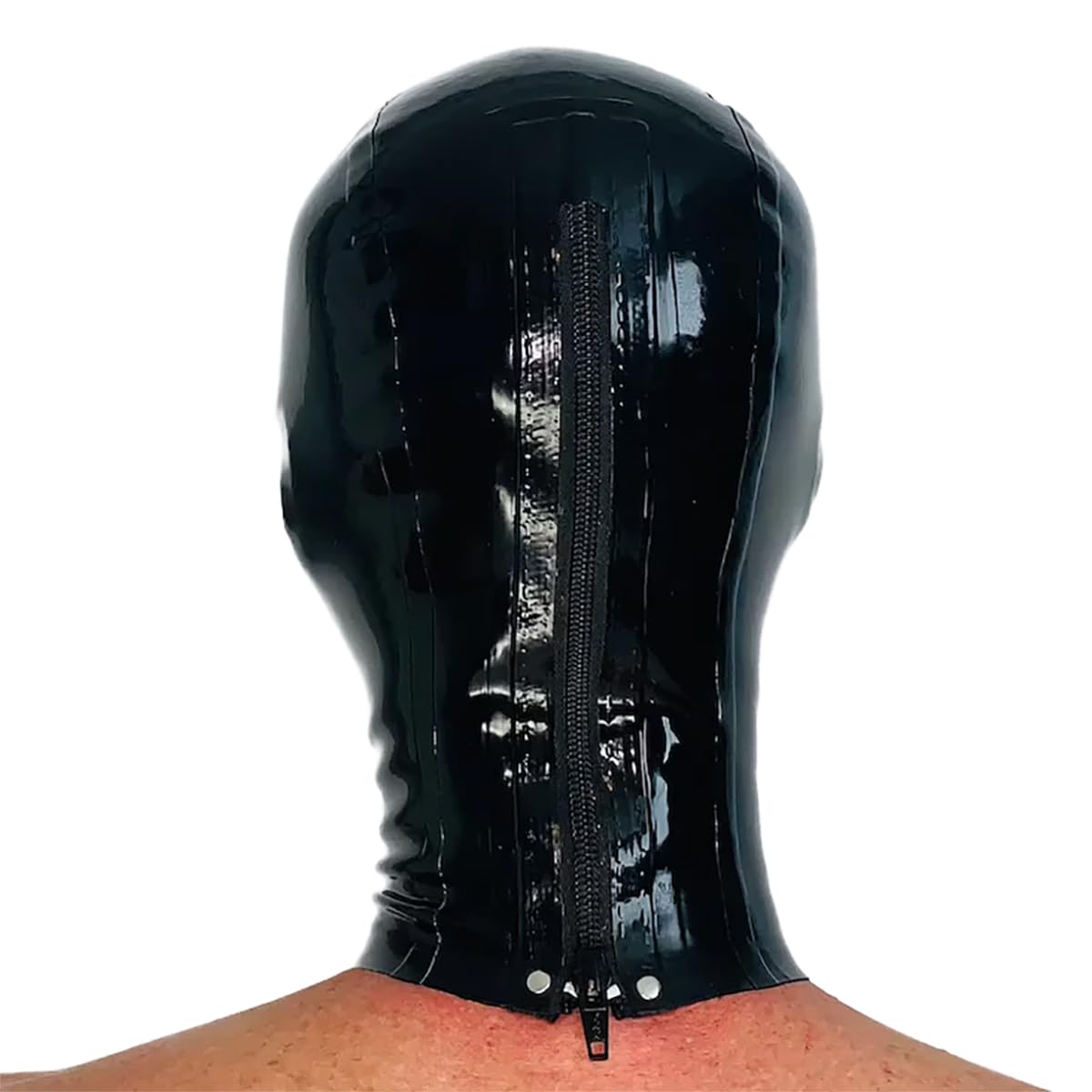 Masque Cagoule Latex Noir,Masque Caoutchouc Intégral Unisexe pour Tête Décoration,Déguisements Club D'Halloween Cosplay