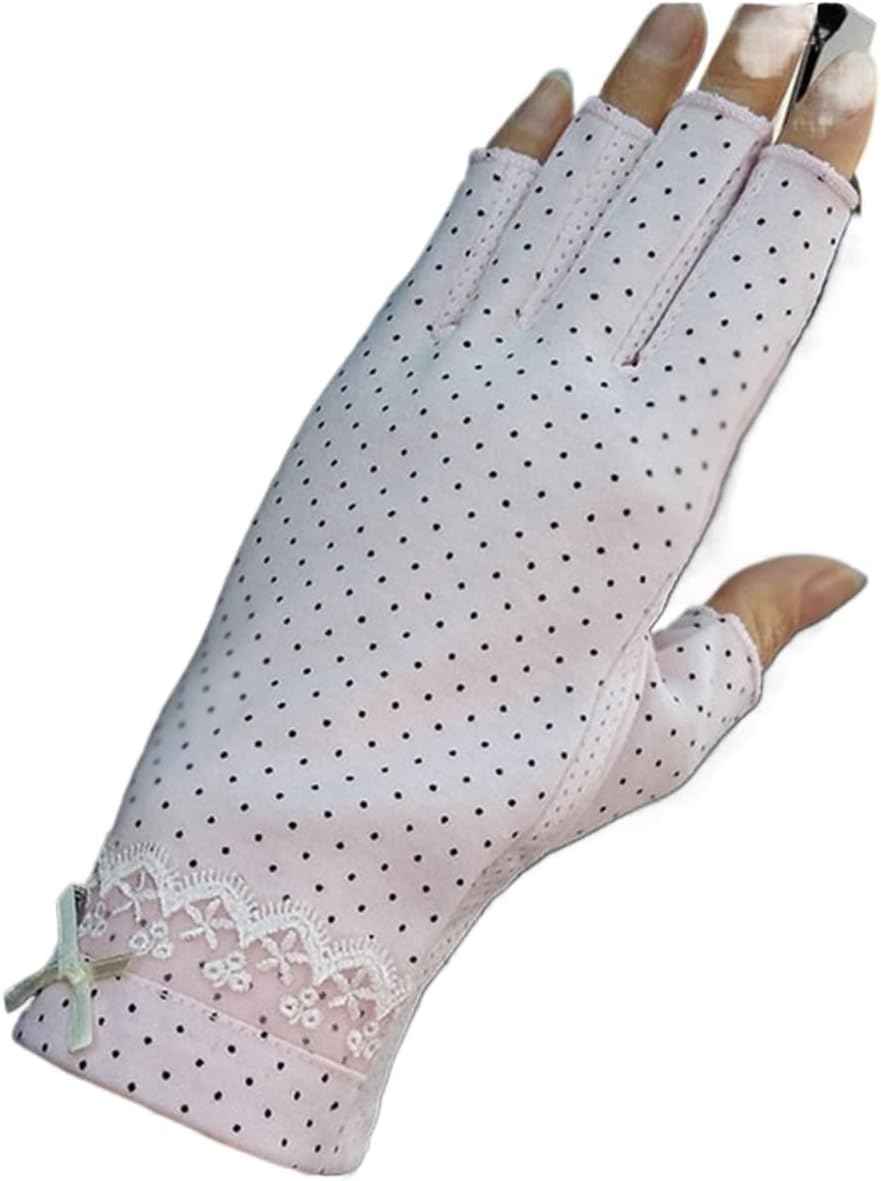 Female Sports Fitness Cycling Sunscreen Touch Screen Long Finger Gloves Women Cotton Half Driving