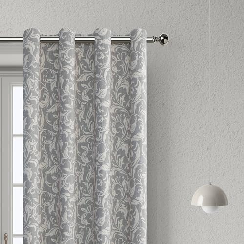 Image of 80% Blackout Curtains for Bedroom, Grey Window Drapes 54 Inch Length for Living Room, Thermal Insulated Grommet Curtains, 2 Panels