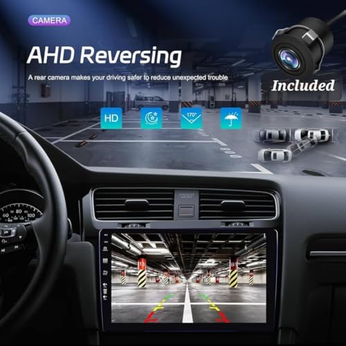 Image of VOLMAX 9 Inch 1280P HD IPS | TS-9 Processor | Car Android Display with Gorilla Glass | Double Din Car Stereo 2GB RAM /32GB ROM Multimedia Player with AHD Camera, Dashboard Frame & Socket