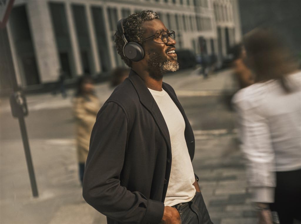 Jabra Evolve3 75 Cuffie On-Ear Wireless Bluetooth con Microfono per Lavoro, USB-C, AI Chiamate, Cancellazione Rumore Attiva Avanzata, 22h Batteria, per App Meeting Online, Nero