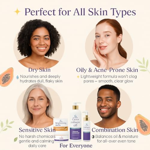 G.annie G. Annie Carrot Collagen Set of Oil Face & Body Lotion – Moisturizer with Natural Oils, Daily Hydration Cream for Glowing Skin, Firming & Even Skin Tone Care, Anti-Aging Formula