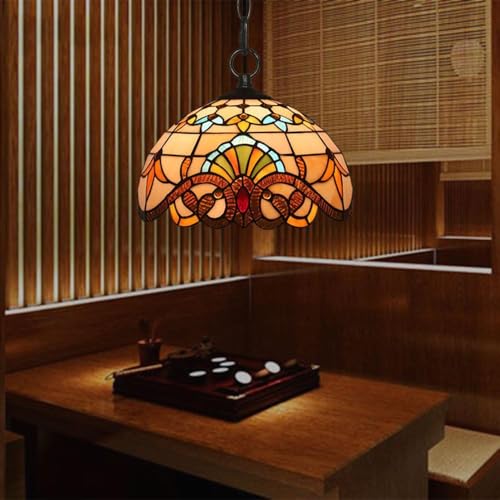 Lampe Suspendue de Tournesol en Vitrail Rustique Haut de Gamme - 3